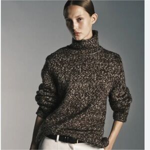 COS Mouline Wool Turtleneck Jumper Sweater Size XS